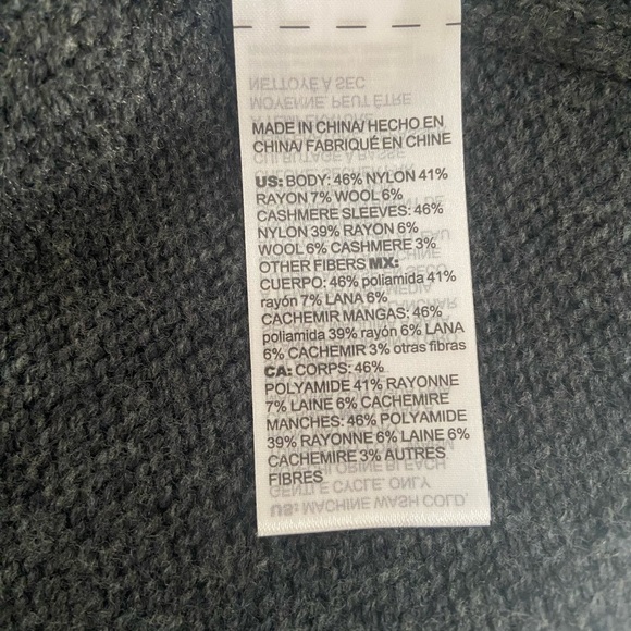 Chico’s Cashmere Wool Blend Glitter Stitch Detail Sweater Bell Sleeve Gray Sz L - Picture 5 of 6